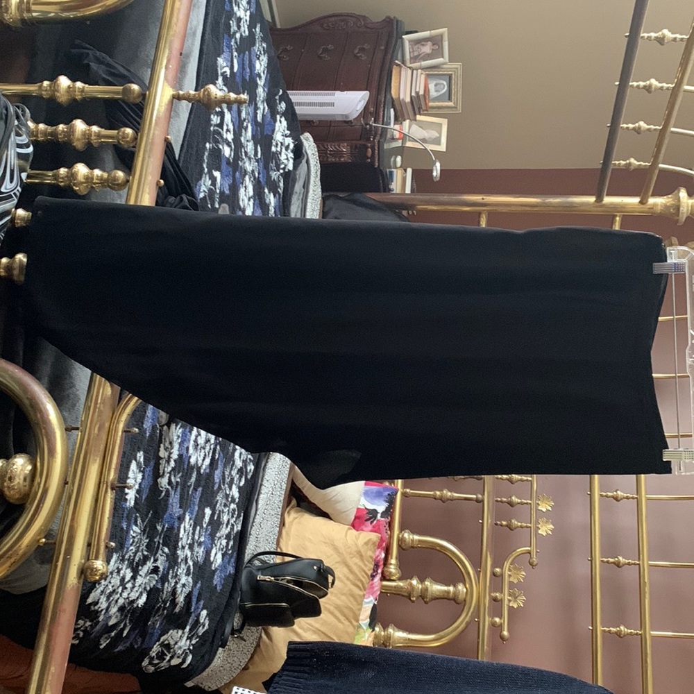 Black asymmetrical side zipper skirt